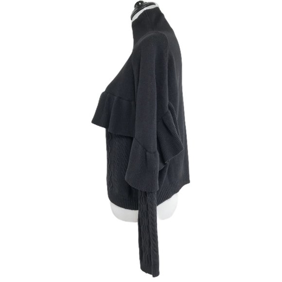 Project Naadam Black Mock Neck Ruffle Sweater XS - Picture 6 of 13
